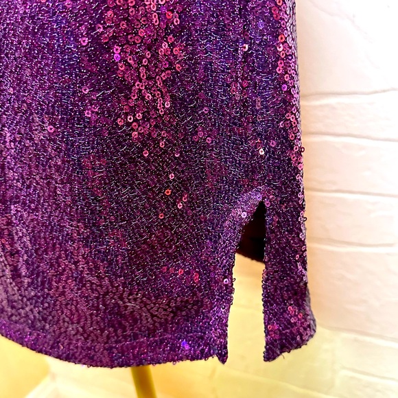 Betsey Johnson Plum Sequin Dress NWT Size 8 - Picture 15 of 17